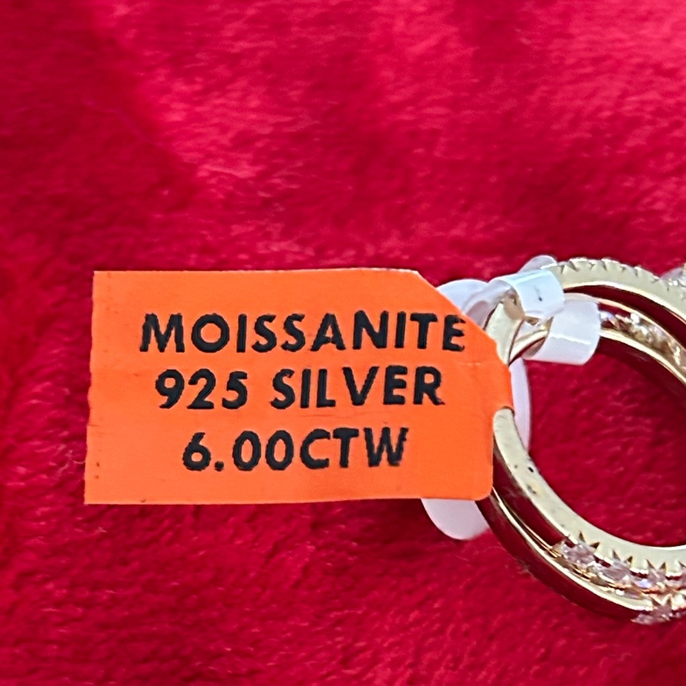 Luxury 6.0 CTW Moissanite Diamond Gold bridal wedding Ring Set size 9 - Picture 5 of 8